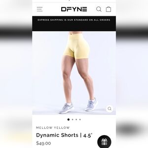 Dfyne me low yellow dynamic shorts xs